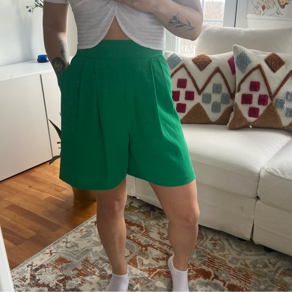 ASOS High Waisted Green Shorts